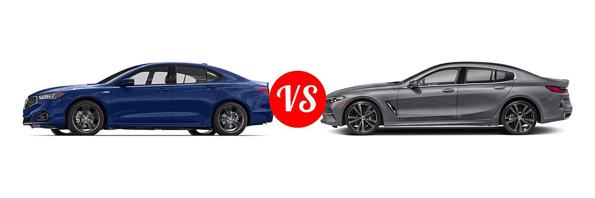 2019 Acura TLX Sedan w/Advance Pkg vs. 2022 BMW 8 Series Sedan 840i - Side Comparison