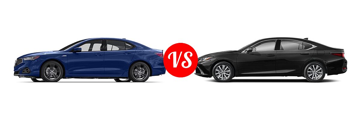 2019 Acura TLX Sedan w/Advance Pkg vs. 2021 Lexus ES 250 Sedan ES 250 - Side Comparison