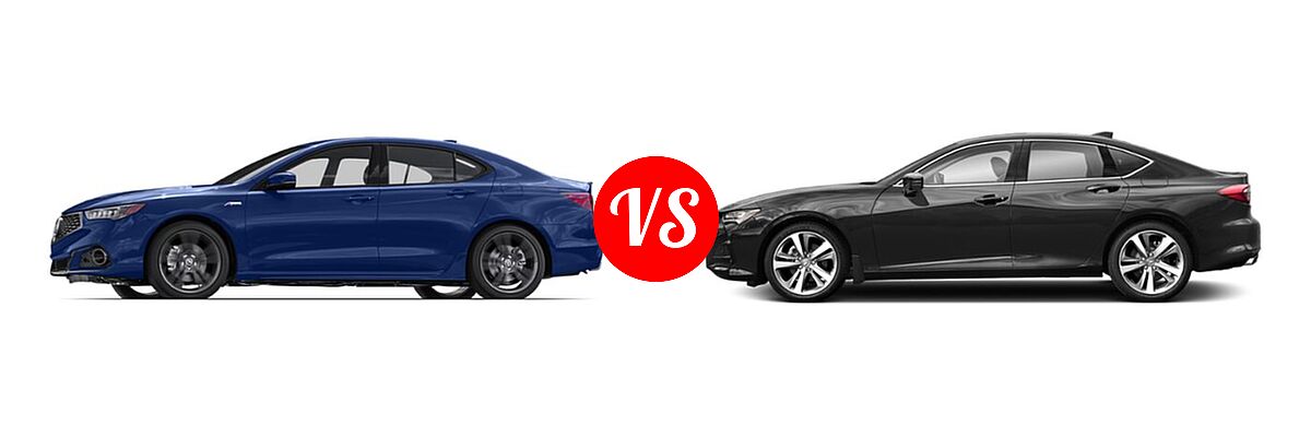 2019 Acura TLX Sedan w/Advance Pkg vs. 2022 Acura TLX Sedan FWD / SH-AWD - Side Comparison