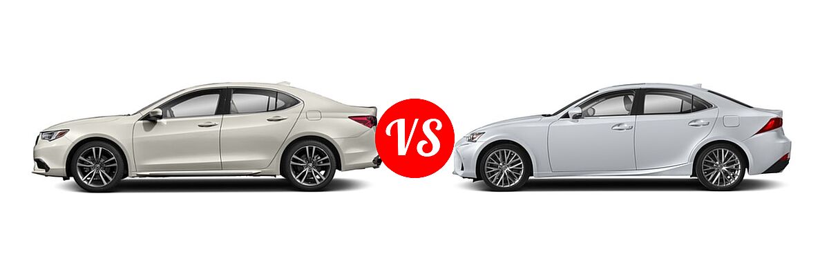 2019 Acura TLX Sedan w/Technology Pkg vs. 2018 Lexus IS 300 Sedan IS 300 - Side Comparison