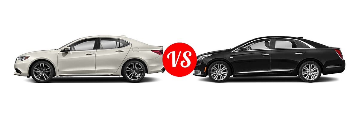 2019 Acura TLX Sedan w/Technology Pkg vs. 2019 Cadillac XTS Sedan 4dr Sdn FWD / Livery Package / Luxury / Platinum / Platinum V-Sport / Premium Luxury - Side Comparison