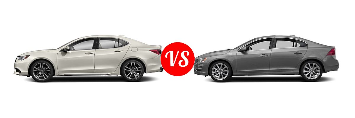 2019 Acura TLX Sedan w/Technology Pkg vs. 2018 Volvo S60 Sedan Inscription / Inscription Platinum - Side Comparison