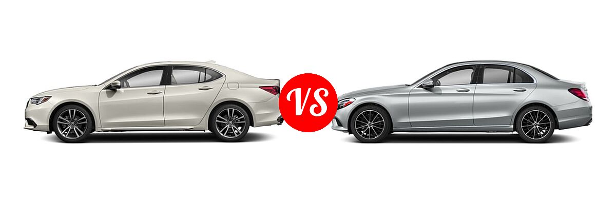 2019 Acura TLX Sedan w/Technology Pkg vs. 2019 Mercedes-Benz C-Class Sedan C 300 - Side Comparison