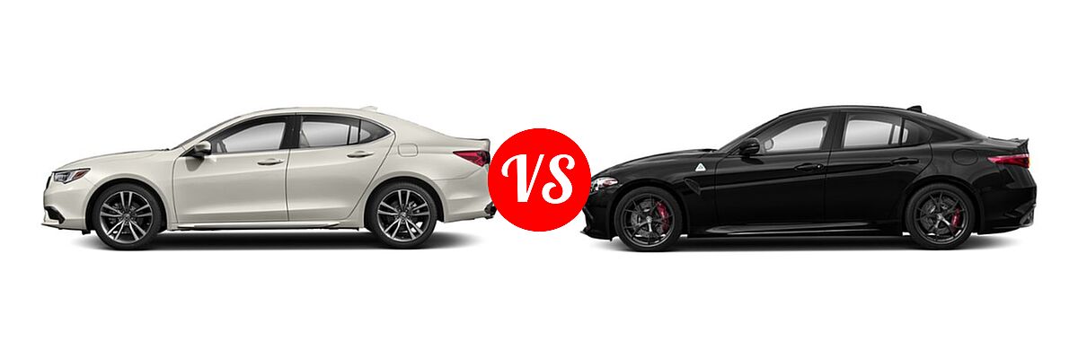 2019 Acura TLX Sedan w/Technology Pkg vs. 2019 Alfa Romeo Giulia Quadrifoglio Sedan Quadrifoglio - Side Comparison