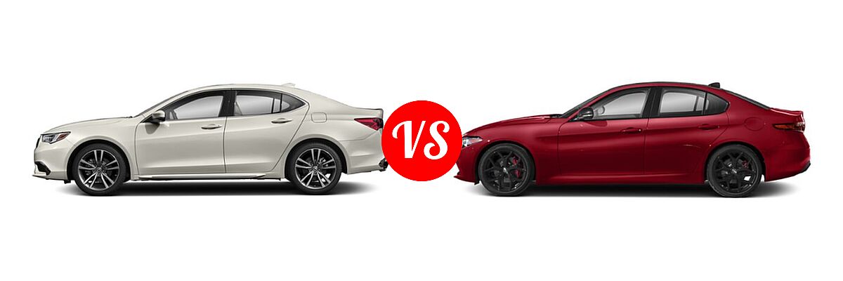 2019 Acura TLX Sedan w/Technology Pkg vs. 2020 Alfa Romeo Giulia Sedan AWD / RWD / Sport / Ti / Ti Lusso / Ti Sport / Ti Sport Carbon - Side Comparison