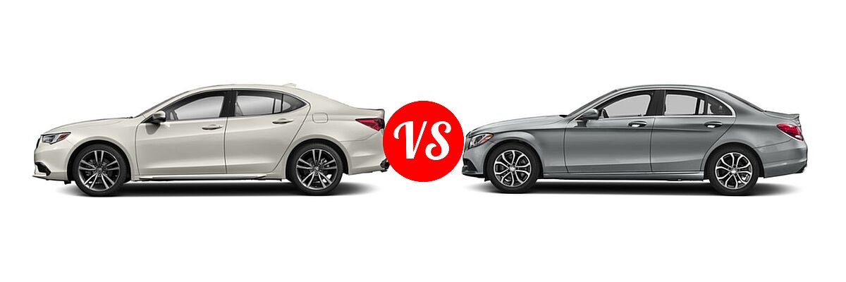 2019 Acura TLX Sedan w/Technology Pkg vs. 2018 Mercedes-Benz C-Class Sedan C 300 - Side Comparison