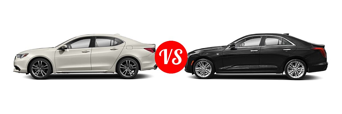 2019 Acura TLX Sedan w/Technology Pkg vs. 2020 Cadillac CT4 Sedan Luxury / Premium Luxury / Sport / V-Series - Side Comparison