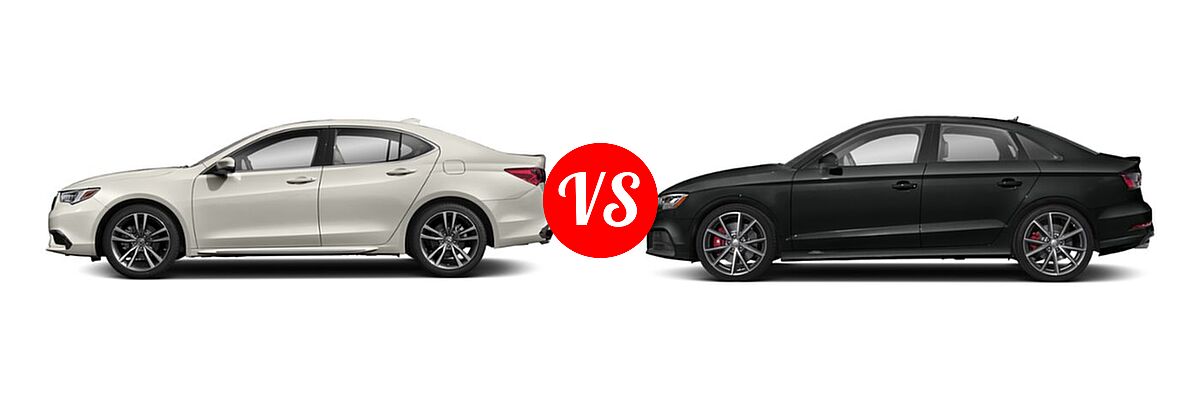 2019 Acura TLX Sedan w/Technology Pkg vs. 2020 Audi S3 Sedan S line Premium / S line Premium Plus - Side Comparison