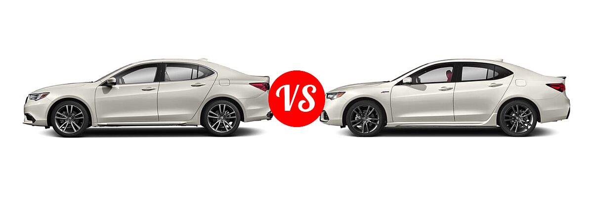 2019 Acura TLX Sedan w/Technology Pkg vs. 2020 Acura TLX Sedan w/A-Spec Pkg Red Leather - Side Comparison