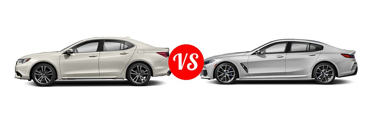 2019 Acura TLX Sedan w/Technology Pkg vs. 2021 BMW 8 Series M850i Sedan M850i - Side Comparison