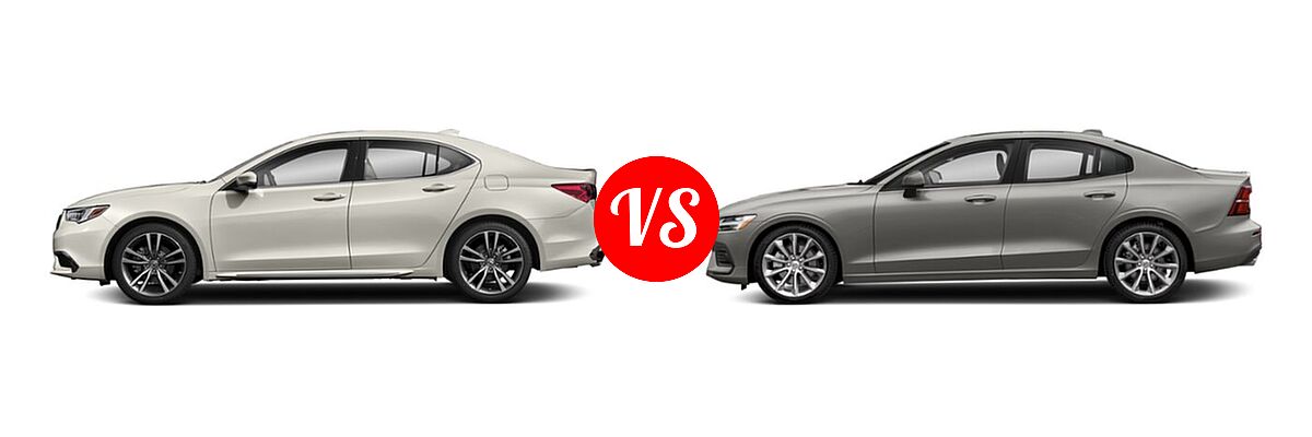 2019 Acura TLX Sedan w/Technology Pkg vs. 2021 Volvo S60 Sedan Inscription / Momentum - Side Comparison