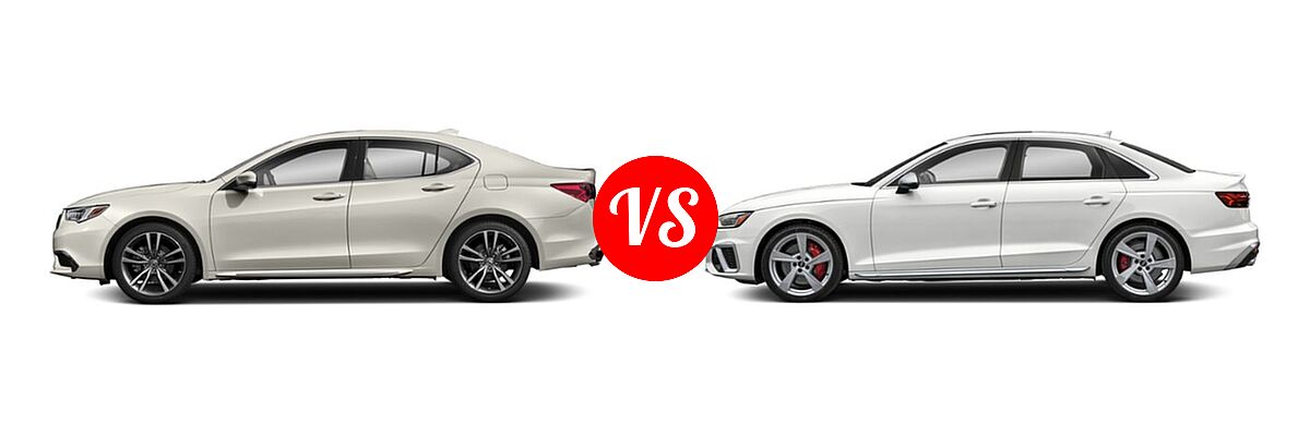 2019 Acura TLX Sedan w/Technology Pkg vs. 2021 Audi S4 Sedan Premium / Prestige - Side Comparison