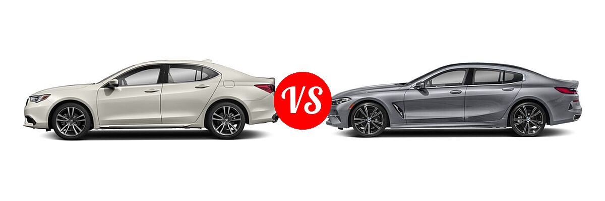 2019 Acura TLX Sedan w/Technology Pkg vs. 2021 BMW 8 Series Sedan 840i - Side Comparison