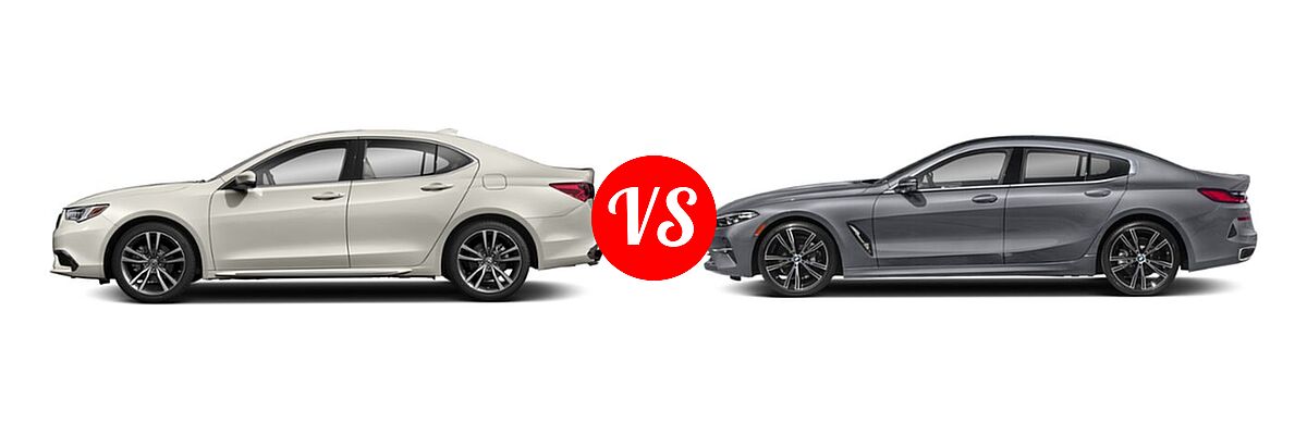 2019 Acura TLX Sedan w/Technology Pkg vs. 2022 BMW 8 Series Sedan 840i - Side Comparison