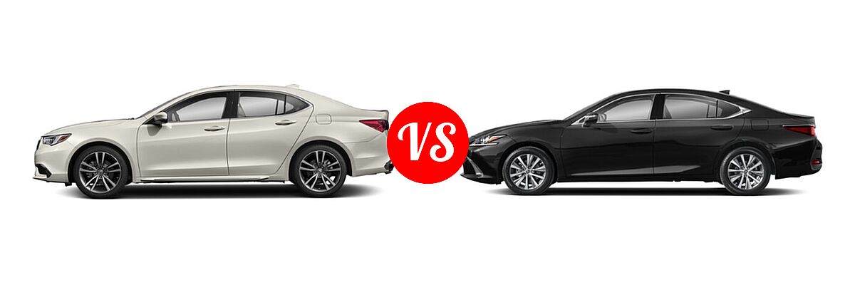 2019 Acura TLX Sedan w/Technology Pkg vs. 2021 Lexus ES 250 Sedan ES 250 - Side Comparison