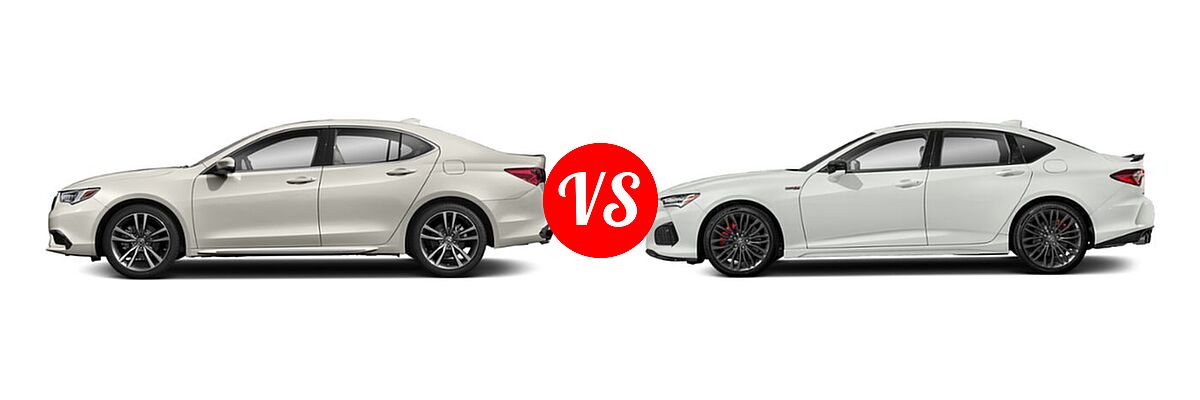 2019 Acura TLX Sedan w/Technology Pkg vs. 2022 Acura TLX Sedan Type S - Side Comparison