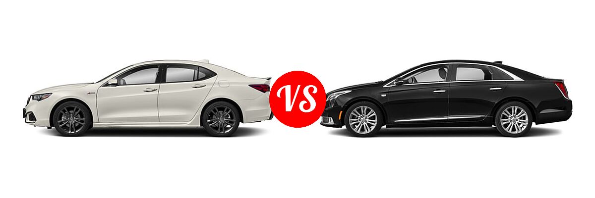2019 Acura TLX Sedan w/A-SPEC Pkg vs. 2019 Cadillac XTS Sedan 4dr Sdn FWD / Livery Package / Luxury / Platinum / Platinum V-Sport / Premium Luxury - Side Comparison