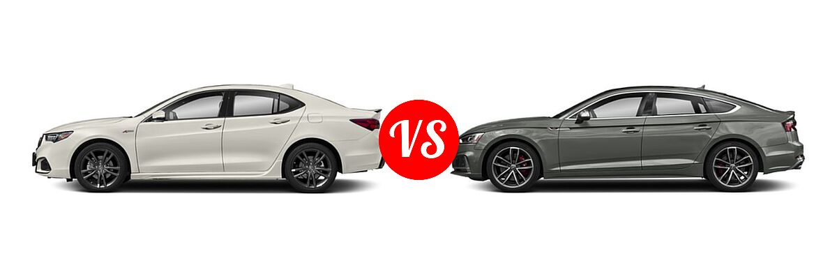 2019 Acura TLX Sedan w/A-SPEC Pkg vs. 2019 Audi S5 Sedan Premium / Premium Plus / Prestige - Side Comparison