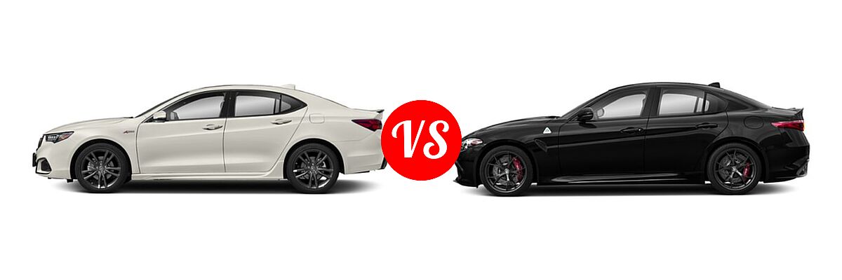 2019 Acura TLX Sedan w/A-SPEC Pkg vs. 2019 Alfa Romeo Giulia Quadrifoglio Sedan Quadrifoglio - Side Comparison