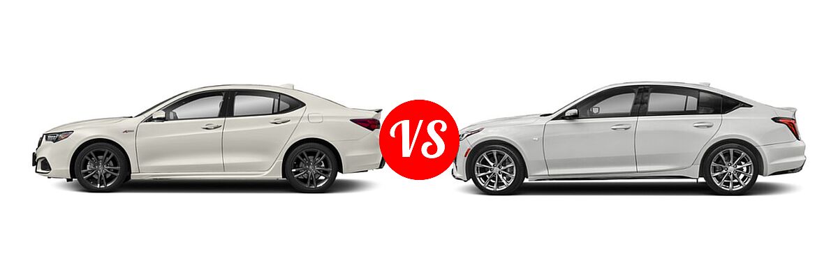 2019 Acura TLX Sedan w/A-SPEC Pkg vs. 2020 Cadillac CT5 Sedan Luxury / Premium Luxury / Sport - Side Comparison
