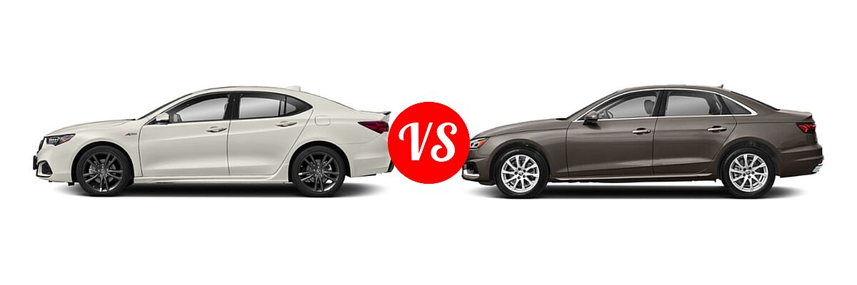 2019 Acura TLX Sedan w/A-SPEC Pkg vs. 2020 Audi A4 Sedan Premium / Premium Plus / Prestige - Side Comparison
