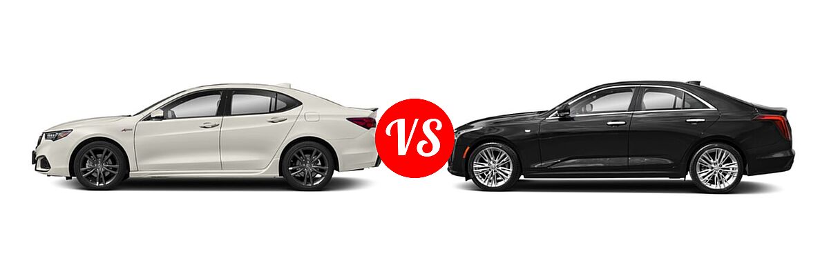 2019 Acura TLX Sedan w/A-SPEC Pkg vs. 2020 Cadillac CT4 Sedan Luxury / Premium Luxury / Sport / V-Series - Side Comparison
