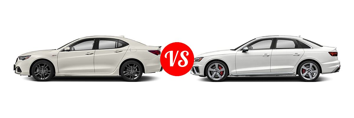 2019 Acura TLX Sedan w/A-SPEC Pkg vs. 2021 Audi S4 Sedan Premium / Prestige - Side Comparison