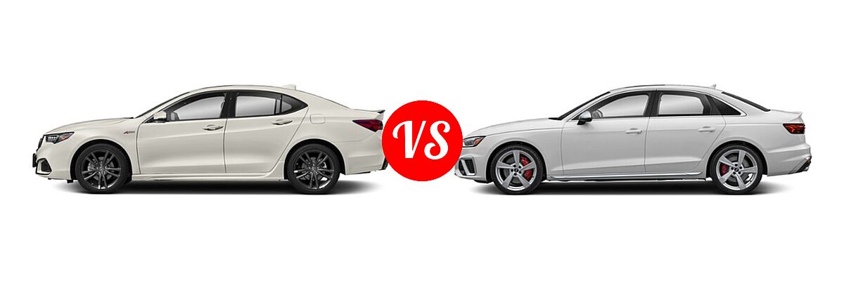 2019 Acura TLX Sedan w/A-SPEC Pkg vs. 2022 Audi S4 Sedan Premium / Premium Plus / Prestige - Side Comparison