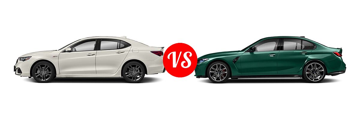 2019 Acura TLX Sedan w/A-SPEC Pkg vs. 2021 BMW M3 Sedan Competition / Sedan - Side Comparison
