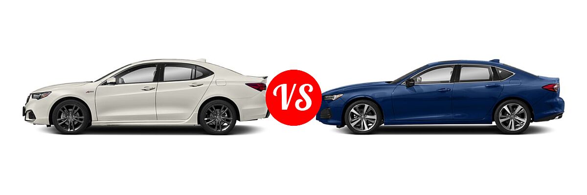 2019 Acura TLX Sedan w/A-SPEC Pkg vs. 2022 Acura TLX Sedan w/Advance Package - Side Comparison