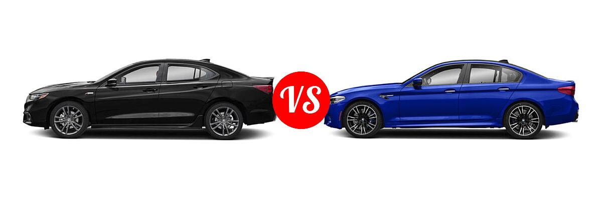 2019 Acura TLX Sedan w/A-SPEC Pkg Red Leather vs. 2019 BMW M5 Sedan Competition / Sedan - Side Comparison