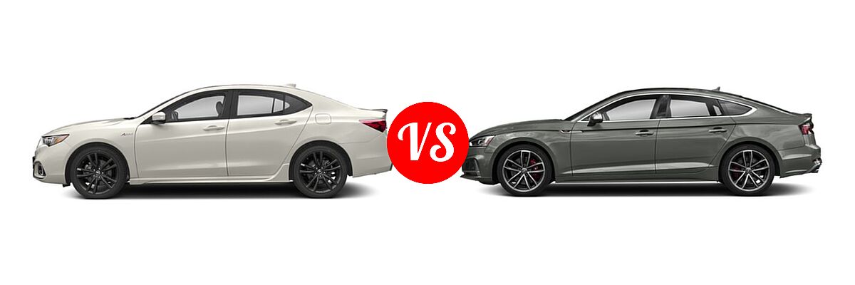 2019 Acura TLX Sedan 2.4L FWD vs. 2019 Audi S5 Sedan Premium / Premium Plus / Prestige - Side Comparison