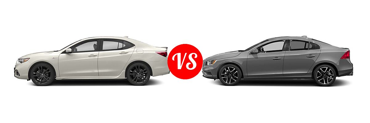 2019 Acura TLX Sedan 2.4L FWD vs. 2018 Volvo S60 Sedan Dynamic - Side Comparison