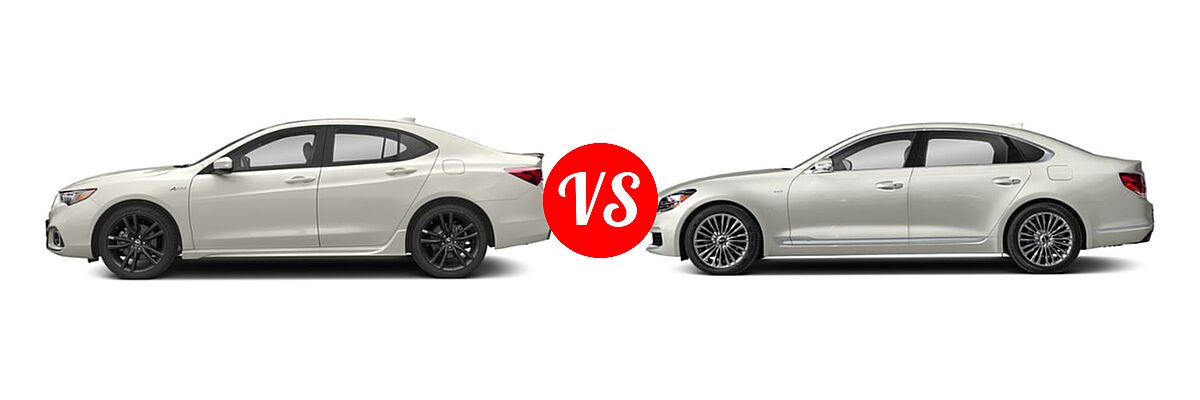 2019 Acura TLX Sedan 2.4L FWD vs. 2019 Kia K900 Sedan Luxury - Side Comparison