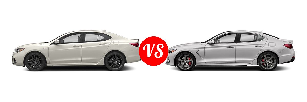 2019 Acura TLX Sedan 2.4L FWD vs. 2019 Genesis G70 Sedan 2.0T Advanced / 2.0T Sport / 3.3T Advanced / 3.3T Design / 3.3T Dynamic - Side Comparison