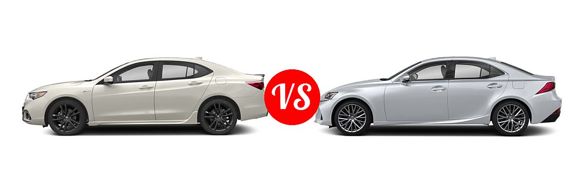 2019 Acura TLX Sedan 2.4L FWD vs. 2020 Lexus IS 300 Sedan IS 300 / IS 300 F SPORT - Side Comparison