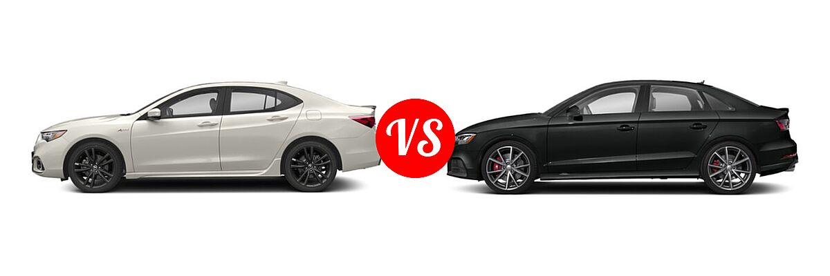 2019 Acura TLX Sedan 2.4L FWD vs. 2020 Audi S3 Sedan S line Premium / S line Premium Plus - Side Comparison
