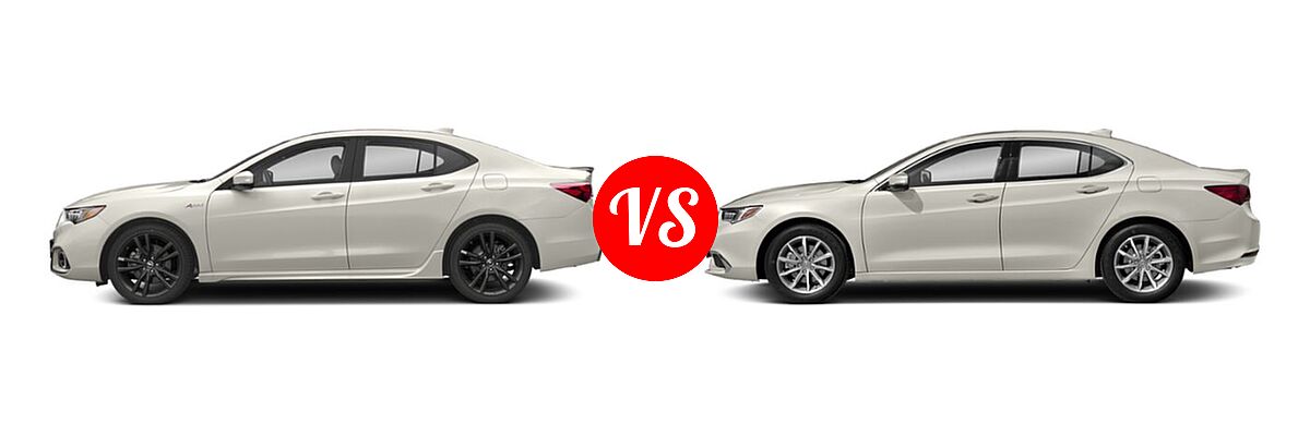 2019 Acura TLX Sedan 2.4L FWD vs. 2020 Acura TLX Sedan w/Technology Pkg - Side Comparison