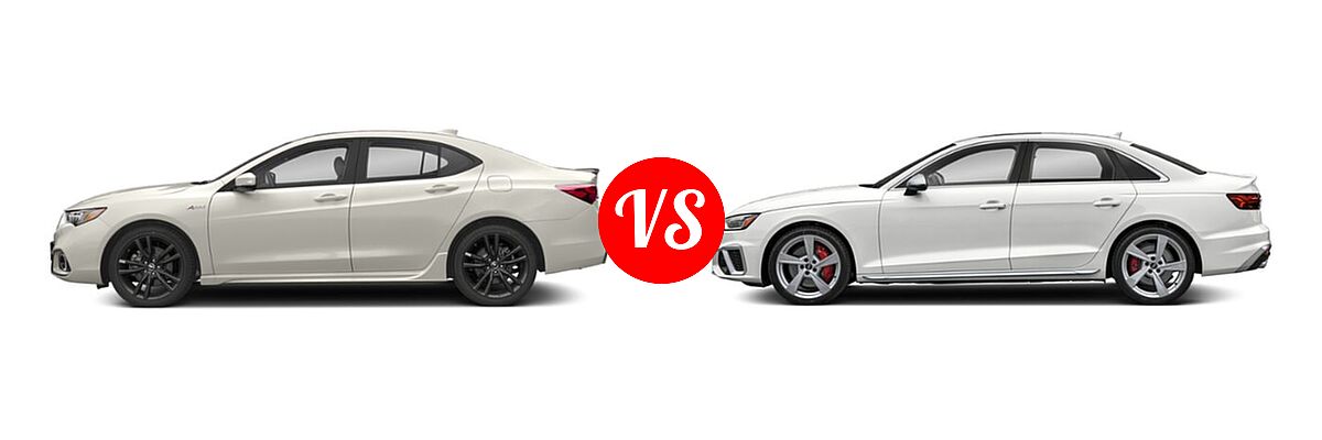 2019 Acura TLX Sedan 2.4L FWD vs. 2020 Audi S4 Sedan Premium / Premium Plus / Prestige - Side Comparison