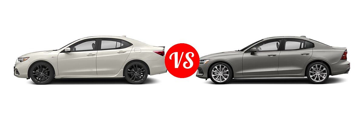 2019 Acura TLX Sedan 2.4L FWD vs. 2021 Volvo S60 Sedan Inscription / Momentum - Side Comparison
