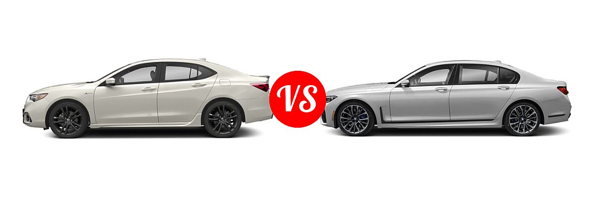 2019 Acura TLX Sedan 2.4L FWD vs. 2021 BMW 7 Series Sedan 750i xDrive - Side Comparison