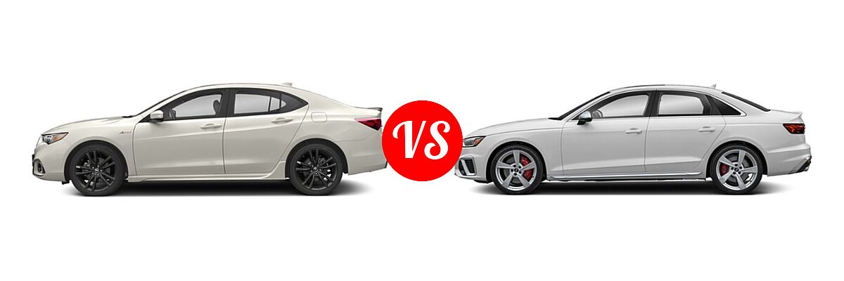 2019 Acura TLX Sedan 2.4L FWD vs. 2022 Audi S4 Sedan Premium / Premium Plus / Prestige - Side Comparison