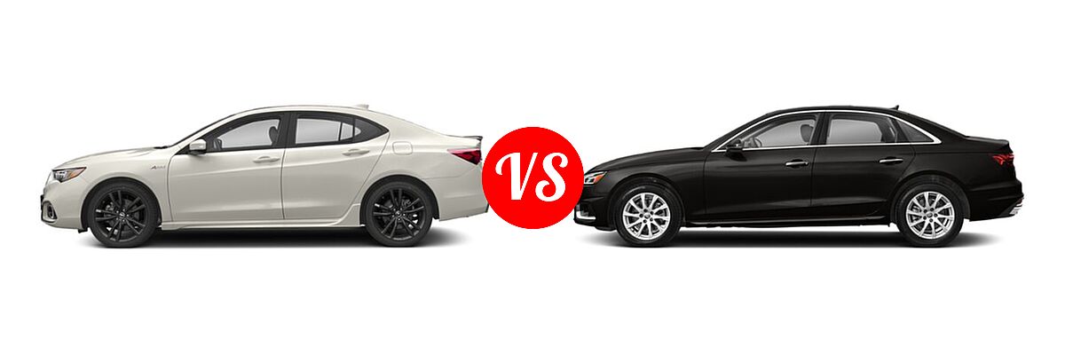 2019 Acura TLX Sedan 2.4L FWD vs. 2022 Audi A4 Sedan Premium / Premium Plus / Prestige / S line Premium / S line Premium Plus / S line Prestige - Side Comparison