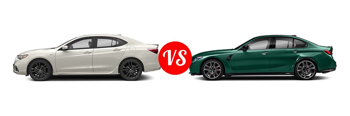 2019 Acura TLX Sedan 2.4L FWD vs. 2021 BMW M3 Sedan Competition / Sedan - Side Comparison
