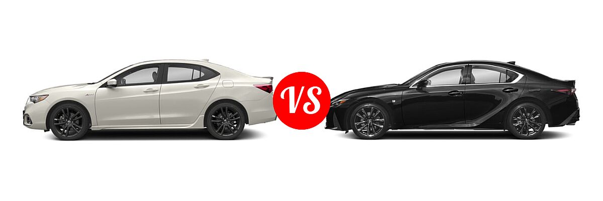 2019 Acura TLX Sedan 2.4L FWD vs. 2022 Lexus IS 350 Sedan IS 350 F SPORT - Side Comparison