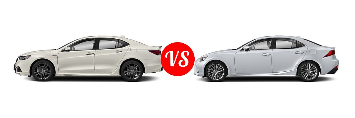 2019 Acura TLX Sedan 3.5L FWD vs. 2018 Lexus IS 300 Sedan IS 300 - Side Comparison