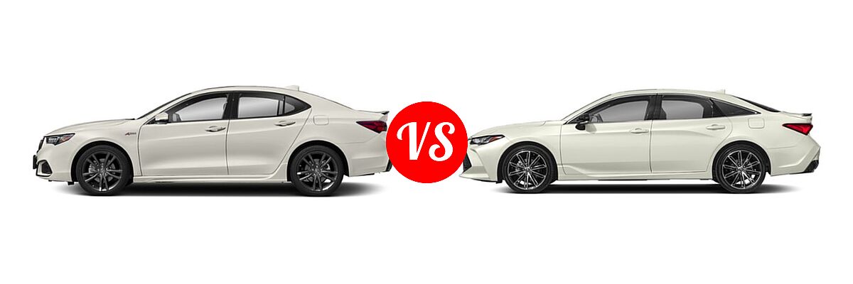 2019 Acura TLX Sedan 3.5L FWD vs. 2019 Toyota Avalon Sedan Touring - Side Comparison