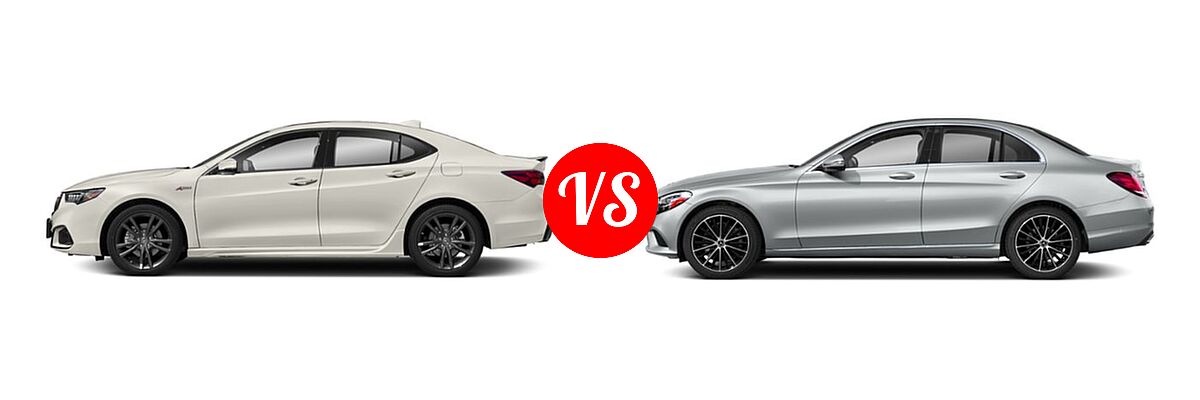 2019 Acura TLX Sedan 3.5L FWD vs. 2019 Mercedes-Benz C-Class Sedan C 300 - Side Comparison