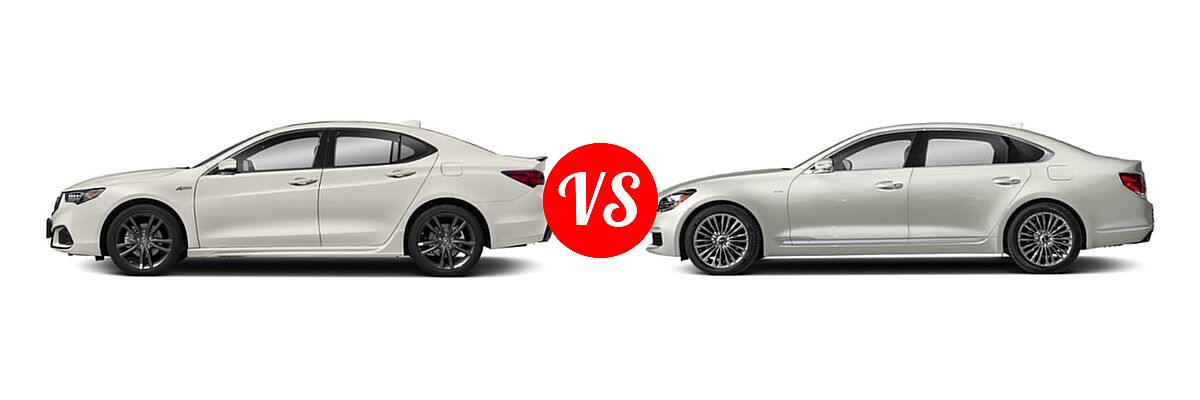 2019 Acura TLX Sedan 3.5L FWD vs. 2019 Kia K900 Sedan Luxury - Side Comparison