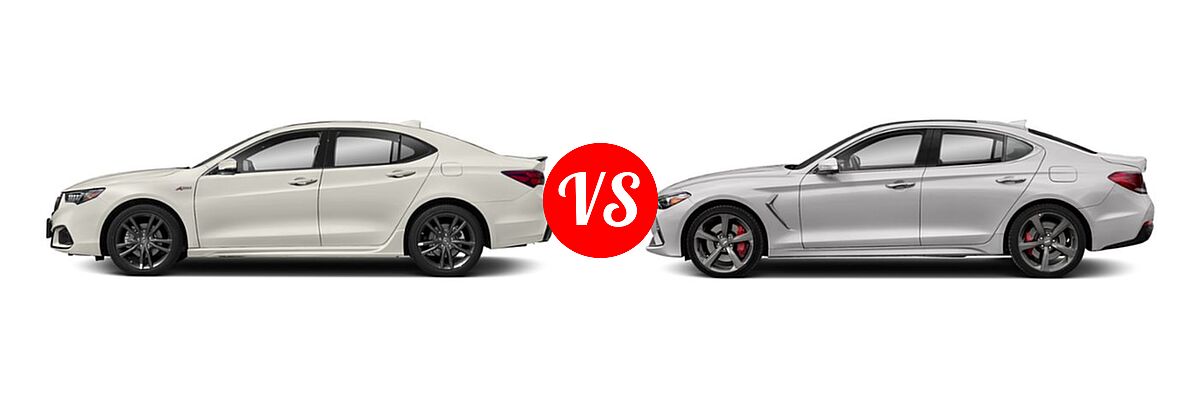 2019 Acura TLX Sedan 3.5L FWD vs. 2019 Genesis G70 Sedan 2.0T Advanced / 2.0T Sport / 3.3T Advanced / 3.3T Design / 3.3T Dynamic - Side Comparison